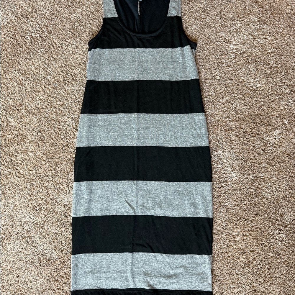 Splendid women’s  Black and Gray Sleeveless midi Dress